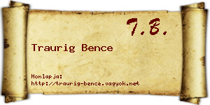 Traurig Bence névjegykártya